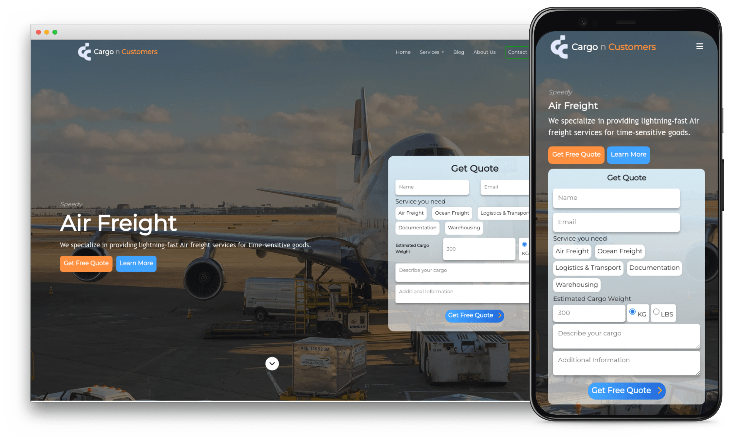 cargo n customer old website