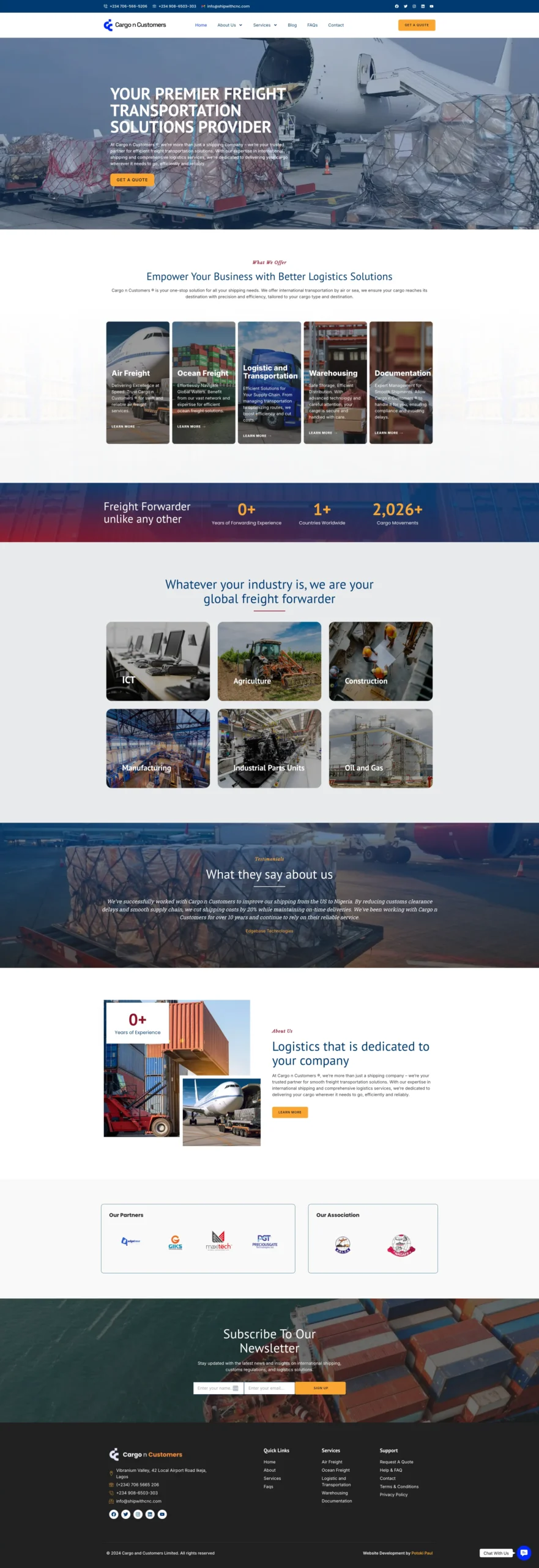 Cargo n Customers website