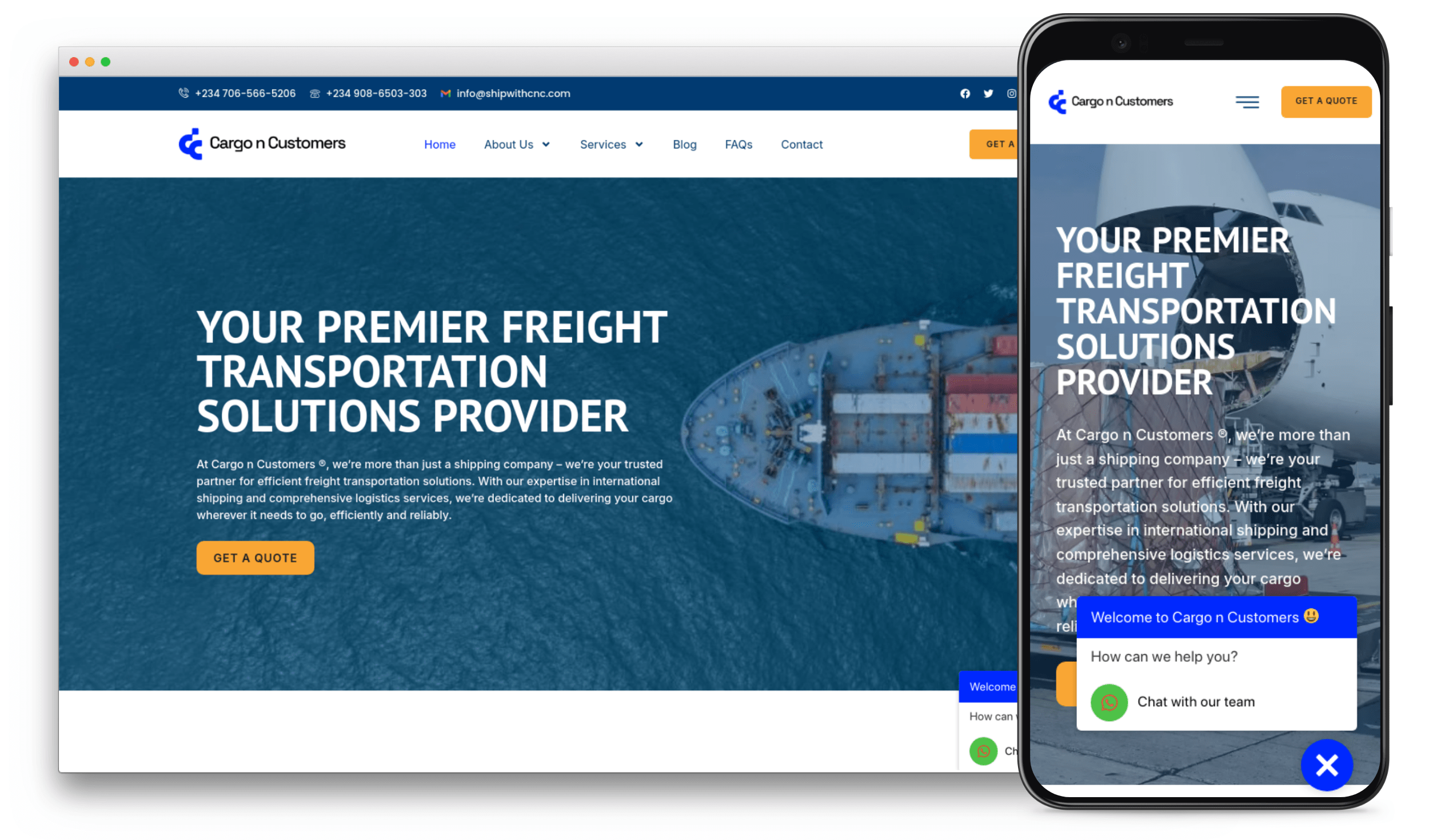 Cargo n Customers website