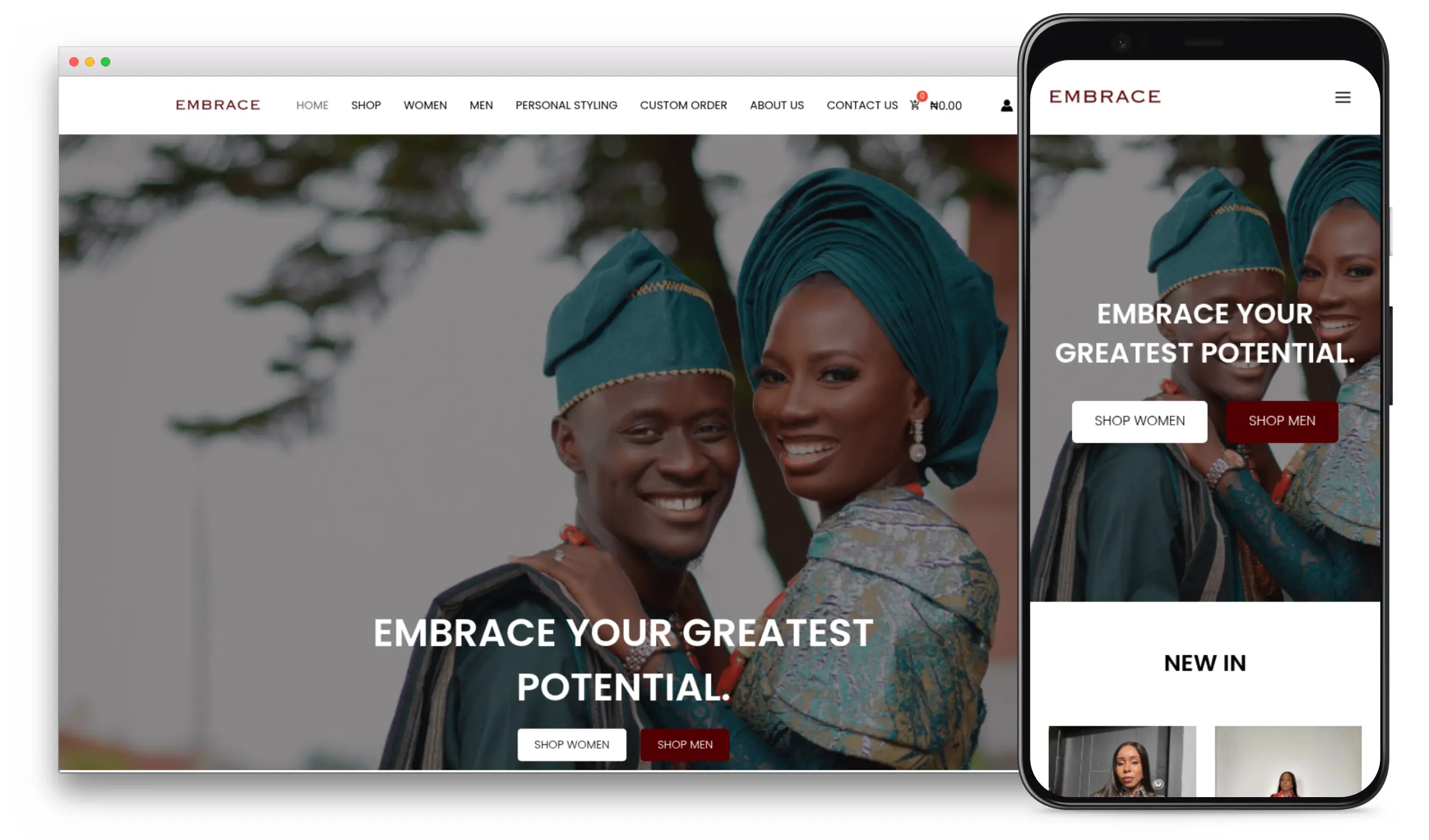 embrace fashion website