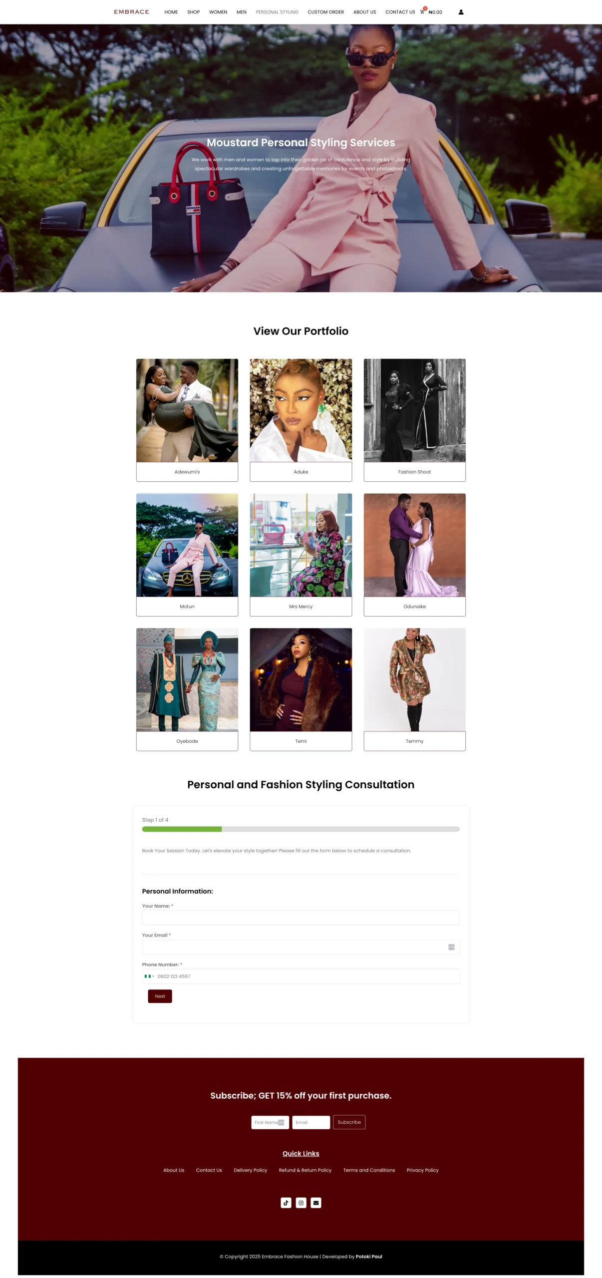 embrace fashion website