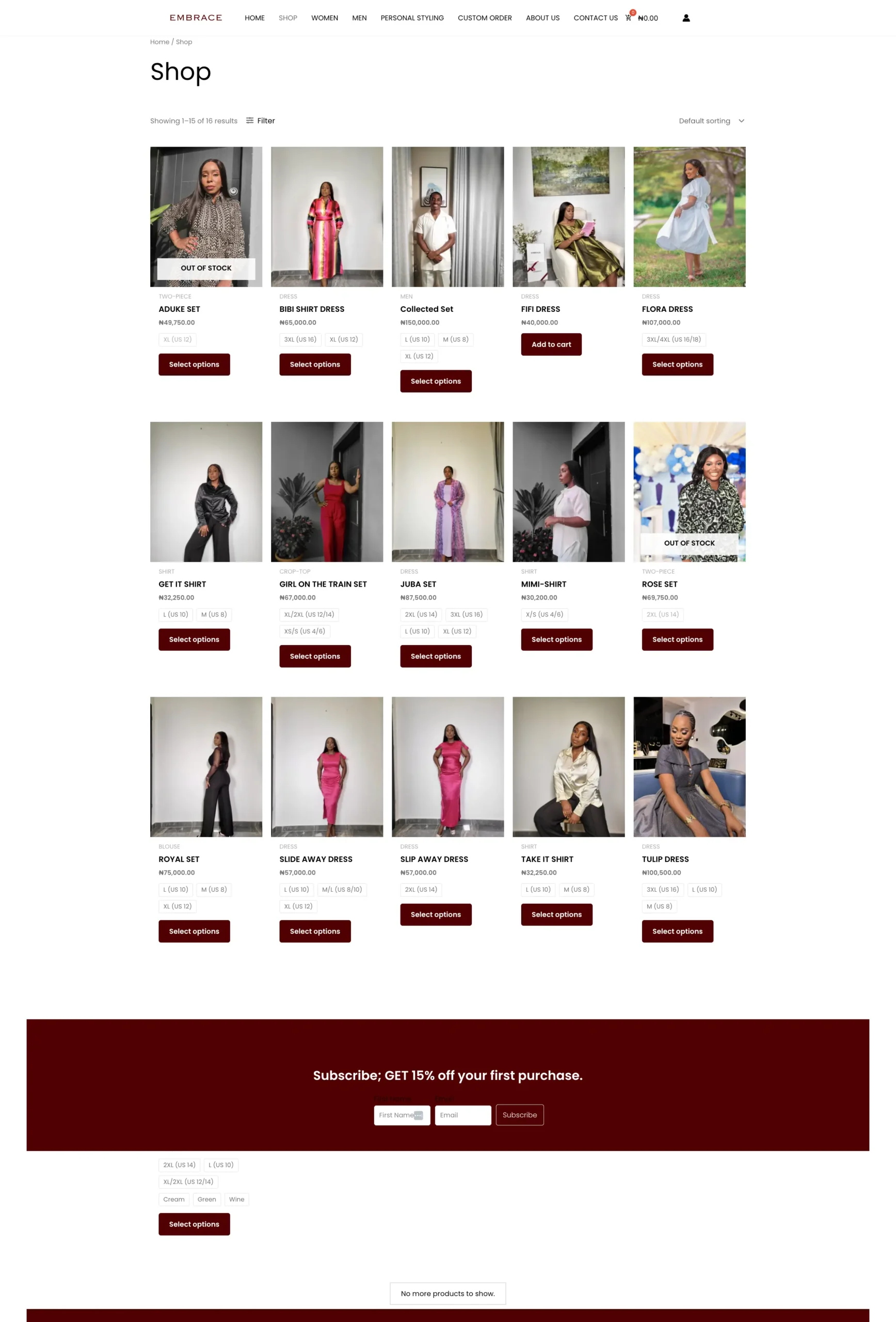 embrace fashion website