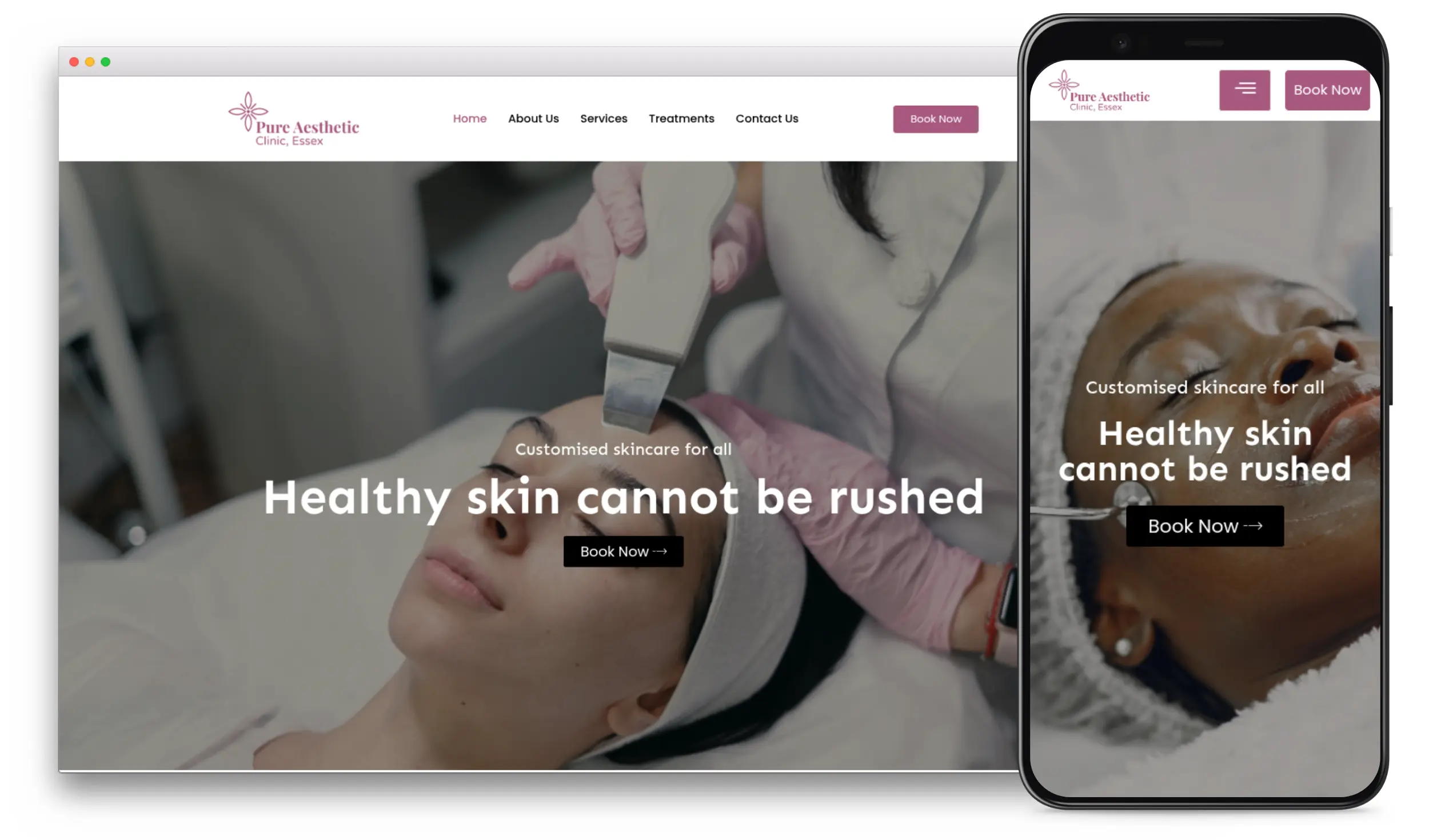 Pure Aesthetic Clinic website